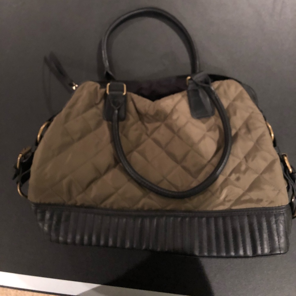 Green and black purse